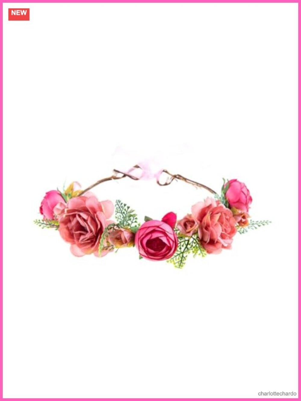 Bohemian Simulated Rose Flower Wreath Adjustable Headband Seaside Party